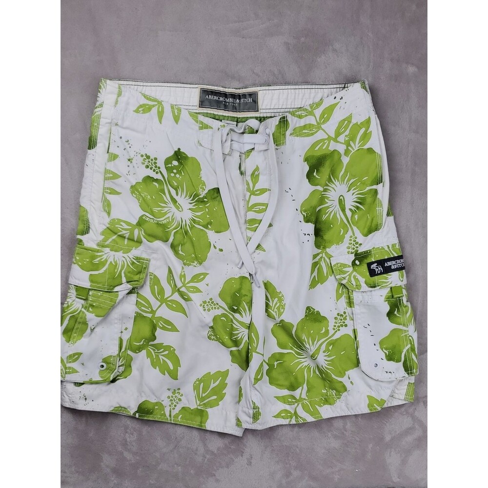 Abercrombie & Fitch | Men's Size 30 | Vintage Green Tropical Floral Board Shorts